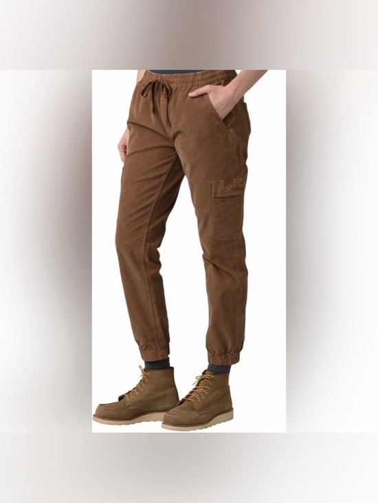 Prana Pants - PrAna Brown Lost Highway Sepia Cargo Corduroy Jogger Pants size Medium EUC